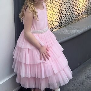 American Princess pink tulle Easter sparkle dress 6x/7
